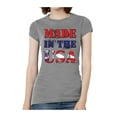 thumbnail image 1 of T-Shirt à Manches Courtes pour Femmes Fabriqué aux États-Unis - Gris Chiné - 2TG, 1 of 1