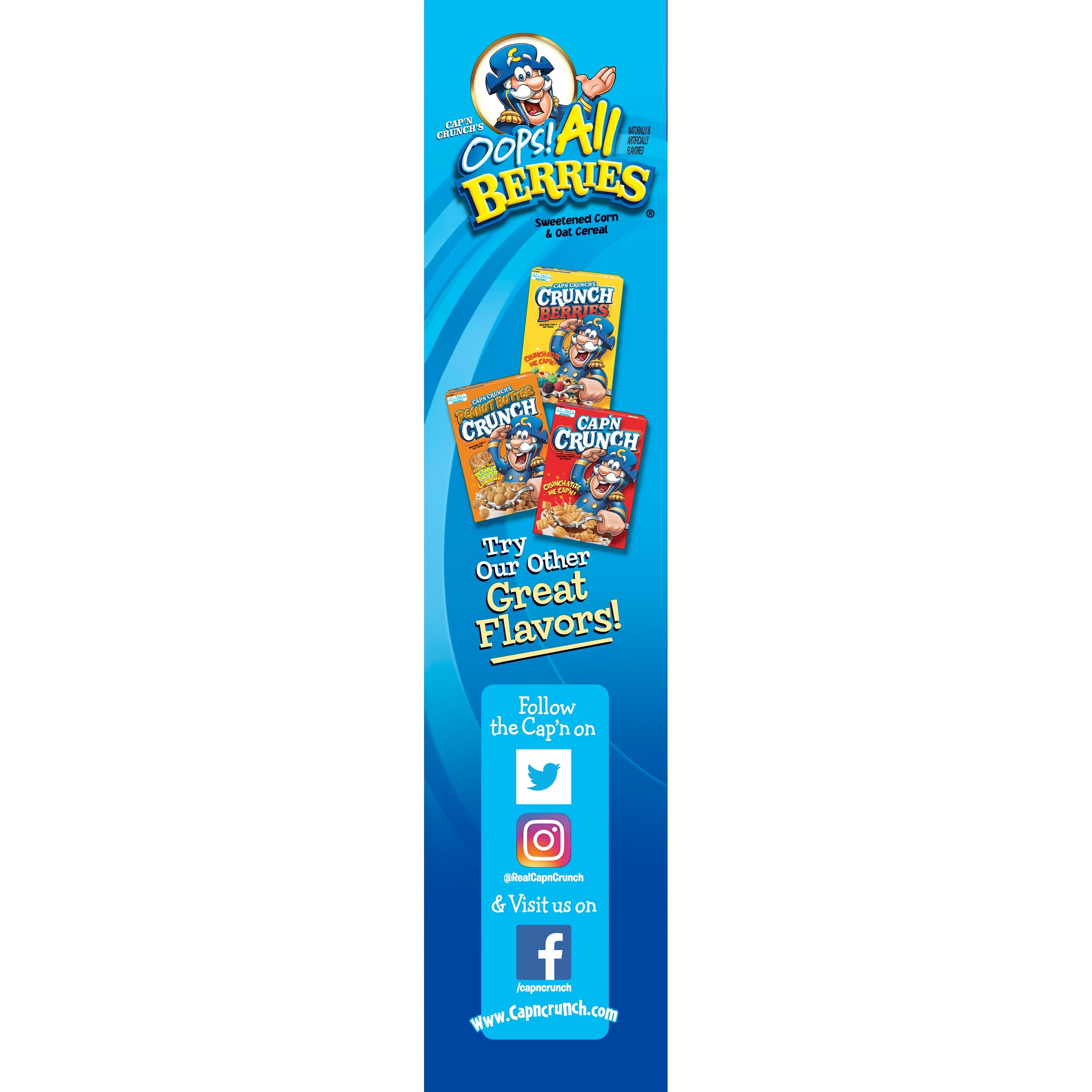 Cap'n Crunch Breakfast Cereal, Oops! All Berries Box, 21.3 oz