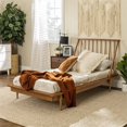 thumbnail image 3 of Twin Mid Century Solid Wood Spindle Bed in Caramel, 3 of 12