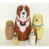 5pcs cute and funny wooden dog stacking toys/russian nesting dolls/matryoshka gifts for kids(multicolor)