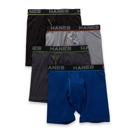 Men's Hanes YWBBB4 Platinum ComfortFlex Fit Boxer Briefs - 4 Pack ...