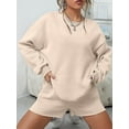 thumbnail image 6 of Tsseiatte Women Pajamas Set 2 Pieces Loungewear Suits Solid Color Long Sleeve Sweatshirts Tops and Shorts Sleepwear Outfits, 6 of 6
