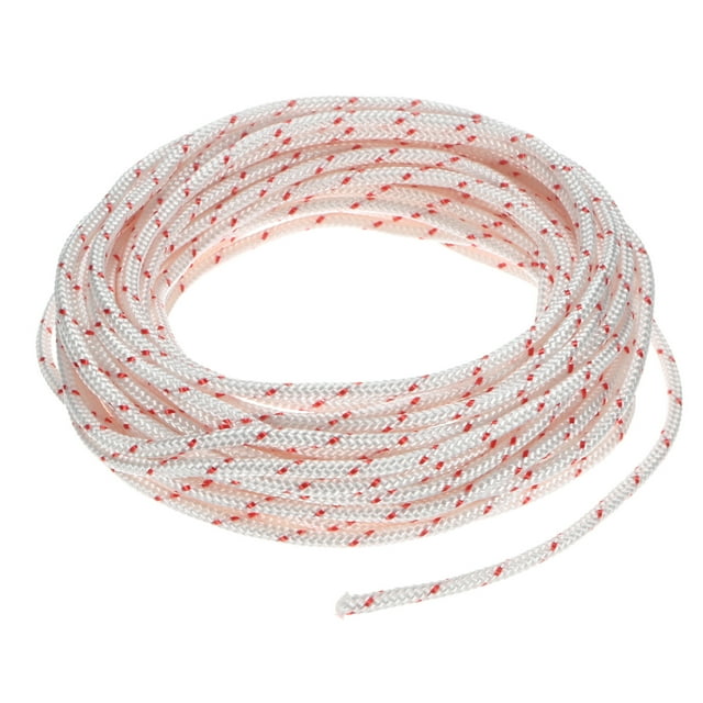 Cuerda de arranque de retroceso Uxcell 3.5mm 10m Cuerda de nylon para motosierra Blanco Rojo