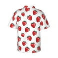 thumbnail image 3 of Haiem Hand Drawn Strawberry Printed Hawaiian Shirt for Men - Men’s Casual Beach Summer Shirts - Stretch Fabric with Modern Fit-Small, 3 of 9