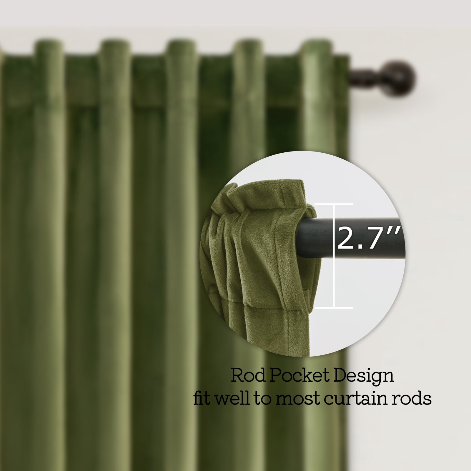 Jainmy Olive Green Velvet Curtains 84 inches 2 Panels, Luxury Blackout Curtains for Bedroom Living Room Thermal Insulated Room Darkening Drapes Back Tab,52"x84"