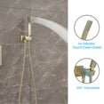 thumbnail image 4 of 12 Inches Luxury Rain Mixer Shower Combo Set Wall Mounted Rainfall Shower Head System Rough-In Valve Body and Trim Included,Gold, 4 of 9