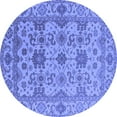 thumbnail image 1 of Ahgly Company Indoor Round Oriental Blue Traditional Area Rugs, 8' Round, 1 of 4