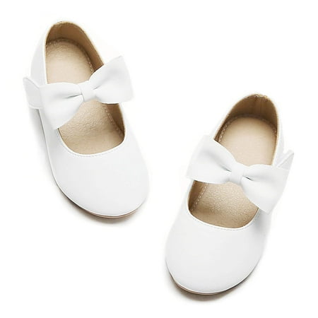

Toddler Little Girl White Dress Shoes Size 5 - Girl Ballet Flats Wedding Party
