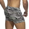 thumbnail image 4 of Cxenplz Mens Swim Trunks Cozy Elastic Waist Drawstring Boxer Shorts Patchwork Inseam Swimshorts Super Soft Zebra Striped Print Shorts Beach Undershorts, 4 of 4