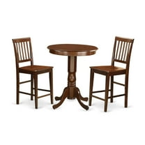 FurniFact Solid Wood 3 Piece High Top Table Set with Two Counter Height Chairs