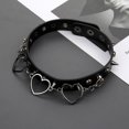 thumbnail image 3 of Collier Ras-du-Cou en Similicuir Cœur Ajustable Clouté Goth Collier Ras-du-Cou pour Femmes, 3 of 10