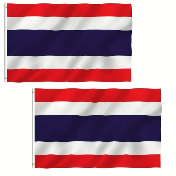 ANLEY Pack of 2 Fly Breeze 3x5 Foot Thailand Flag - Vivid Color and UV Fade Resistant - Canvas Header and Double Stitched -Thai National Flags Polyester