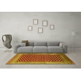 thumbnail image 3 of Ahgly Company Machine Washable Indoor Square Oriental Yellow Industrial Area Rugs, 8' Square, 3 of 4