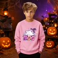 thumbnail image 3 of Kids Halloween Sweatshirt Long Sleeve Casual Crewneck Cute Ghost Print Boys Girls Halloween Sweatshirt Pullover 1-10 Years, 3 of 7