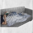 thumbnail image 6 of Winter Soft Flannel Fleece Throw Blanket, Pencil Sketch Drawing of a Ski Hut in the Mountains Resort, Cozy Plush for Indoor and Outdoor Use, 50" x 70", Sky Blue Cadet Blue, by Ambesonne, 6 of 6