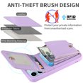 thumbnail image 5 of SaniMore RFID Blocking Wallet Case for iPhone 13 Pro Max, Crossbody Zipper Purse Case for Women/Girls, Wrist Strap PU Leather Card Holder Kickstand Cover for Apple iPhone 13 Pro Max, Purple, 5 of 9