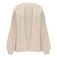 thumbnail image 4 of Women's Cardigans Long Sleeve Chunky Knit Solid Color Loose Coats Casual Open Front Casual Lantern Sweaters (Beige S), 4 of 6
