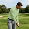 thumbnail image 5 of Sewkxo Men's Polo Shirts Long Sleeve Golf Polo Shirts for Men Breathable Polos Casual Collared Shirts,Mint Green M, 5 of 7