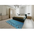 thumbnail image 5 of Ahgly Company Machine Washable Indoor Rectangle Transitional Blue Jay Blue Area Rugs, 6' x 9', 5 of 7