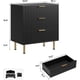 thumbnail image 2 of Negra fluted 3-cajón cómoda dormitorio-moderno nightstand con deep cajones chest of cajones con de anchura top de madera organizer y side mesa sala de estar hallway o niños room, 2 of 7