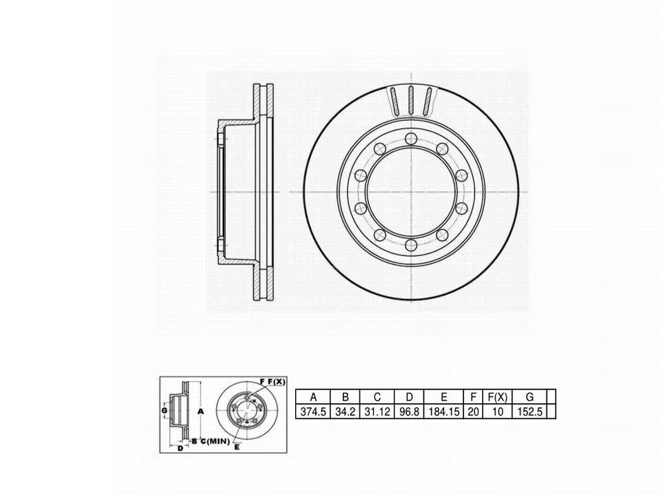Winstop Brake Rotor, Front WS233299, Ford F-600 1994