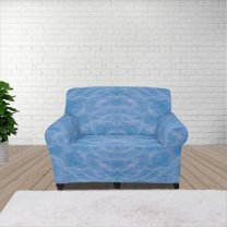 XYZCANDO Blue Stretch Sofa Slipcover 1 Piece Beach Tropical Couch Cover, 1 Seater Soft Elastic Bottom Sofa Slipcover for Living Room