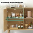 thumbnail image 5 of Sideboard Buffet Cabinet with 3 Rattan Doors,Modern Kitchen Storage Console Cabinet for Entryway Living Room (Large,Natural), 5 of 6