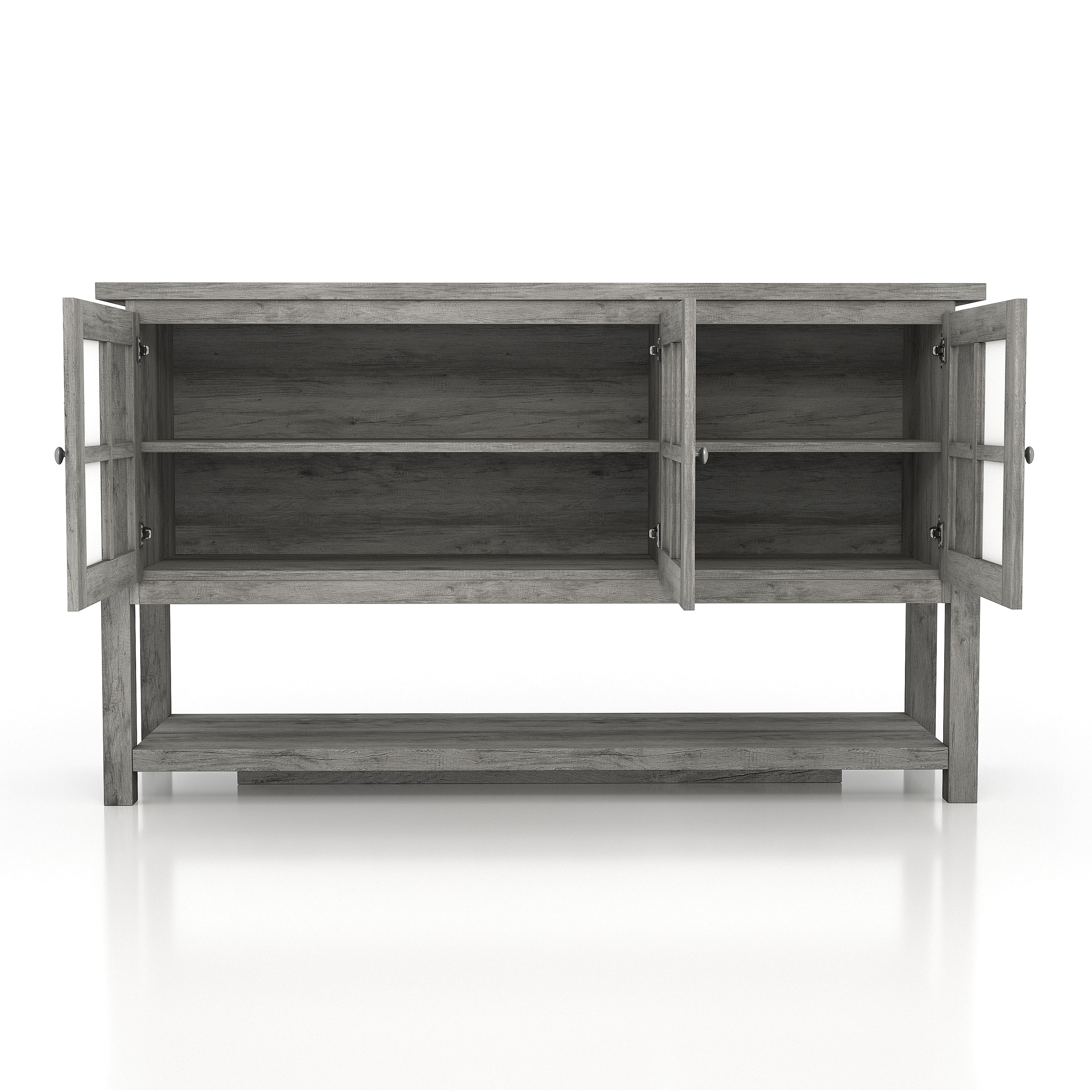 Furniture of America Chico Contemporary Wood 5-Shelf Buffet, Gray Oak