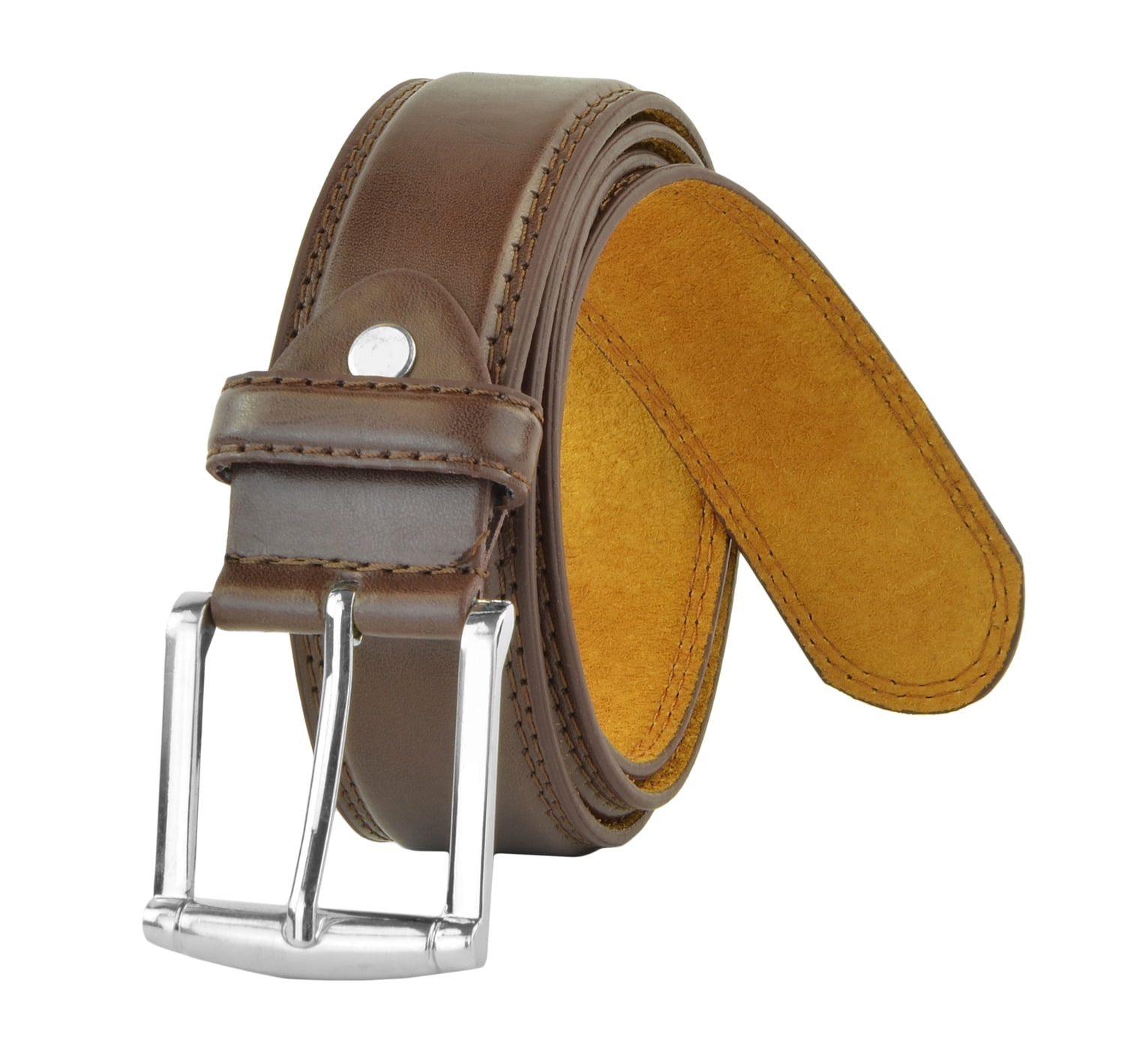 Men's Full Grain Leather Belt - 1.5" Wide Classic Dress Belt For Jeans