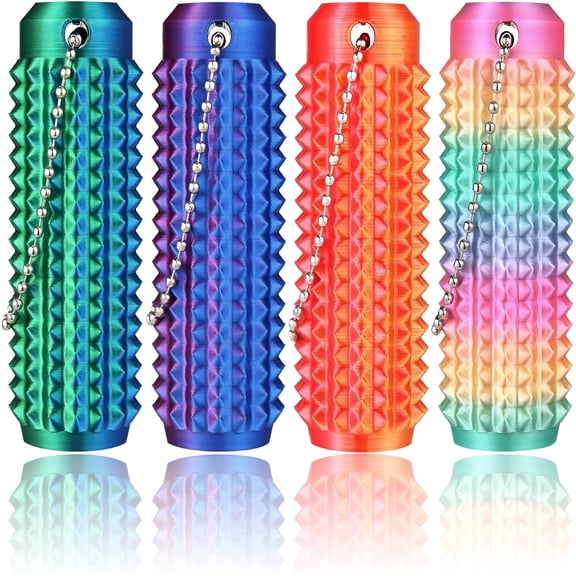 CYFW Pain Fidget 4Pcs – Spiky Sensory Fidget Toys for Adults Anxiety Relief, 3D Printed Grippie Keychain for Focus and Skin Picking, Stress Relief Gift for Teens