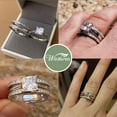 thumbnail image 4 of Wuziwen Princess Bridal Ring Sets for Women Wedding Band Guard Ring Enhancers Sterling Silver CZ Size 7, 4 of 9