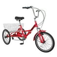 thumbnail image 3 of Lilypelle 26" Adult Tricycle Folding Tricycle 3 Wheel Bikes 7 Speed Trikes with Shopping Basket for Seniors Adult,Red, 3 of 15