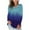 Blue, variant on Oalirro Womens Tops Scoop Neck Long Sleeve Winter Summer Blouse