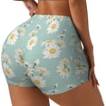 thumbnail image 2 of Vsdgher Floral Daisy print Workout Shorts for Women Seamless Soft Smooth Gym Yoga Scrunch Active Exercise Fitness Shorts, 2 of 8