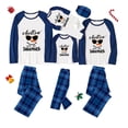 thumbnail image 1 of Pijamas familiares a juego de Navidad, conjunto de pijamas de diseño exclusivo para niños, Snomies, cuadros azules, 1 of 3