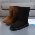 thumbnail image 2 of Botas de nieve para mujer, de invierno, punta redonda, estilo coreano, hasta media pantorrilla, con forro polar, plataforma gruesa y cálida, botas informales de algodón para estudiantes, 2 of 6