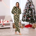 thumbnail image 2 of Adult Christmas Onesie Yellow Striped Plaid Adult Zipper One-Piece Pajamas Unisex Pajamas with Pockets, 2 of 6