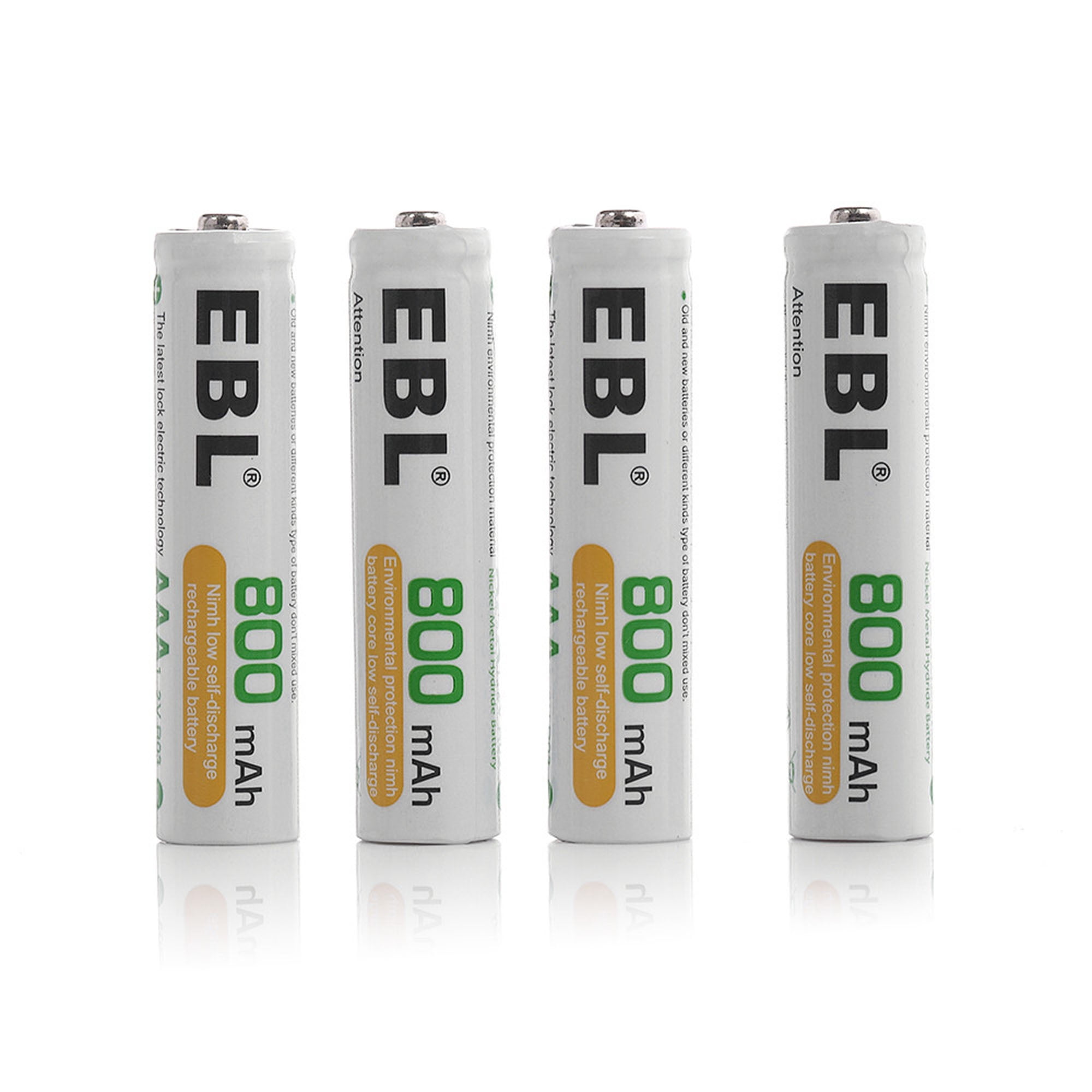 EBL 4-Pack 1.2v AAA Battery 800mAh Ni-MH Rechargeable Batteries
