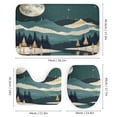 thumbnail image 3 of Abstract Mountains Lake Landscape Shower Curtain Sets 4 Piece with Rugs Toilet Lid Cover And Bath Mat Watercolor Nature Landscape Durable And Waterproof for Bathroom Decor, 3 of 8