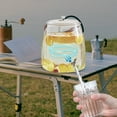 thumbnail image 6 of JoyMoreHome 5L Plastic Beverage Dispenser Container with Stainless Steel Spigot and Handle Leakproof Iced Juice Lemonade Drink Dispensers for Parties Large Clear Punch Pitcher with Lid Kombucha Jar, 6 of 9