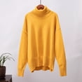 thumbnail image 1 of Suéter holgado de cuello alto para mujer, estilo europeo y americano, para otoño e invierno, suéter clásico de color sólido Joker, 1 of 6