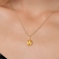 thumbnail image 3 of Gem Stone King 14K Yellow Gold Yellow Citrine Pendant Necklace | 1.65 Cttw | Gemstone November Birthstone | Oval Checkerboard 9X7MM | Gold Necklace for Women | With 18 inch Gold Chain, 3 of 6
