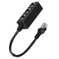 thumbnail image 1 of Cable de Extensión Ethernet, Conector de Transferencia Divisor de Puerto Macho A 3 Hembra Para Dispositivos de Red, Negro, ABS, 1 Paquete, 1 of 7