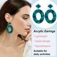 thumbnail image 3 of 5 Pairs Acrylic Earrings for Women Colorful Statement Geometric Earrings Round Drop Dangle Earrings Mottled Hoop Earrings Fashion Jewelry Costume Party for DIY, 3 of 7