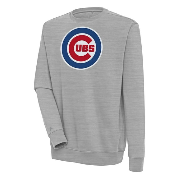 Men's Antigua Heather Gray Chicago Cubs Victory Pullover Sweatshirt
