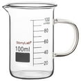 thumbnail image 1 of StonyLab 100 ml Glass Beaker with Handle, Heat-Resistant Borosilicate Lab Measuring Cup for Science, 1 of 6