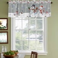 thumbnail image 3 of Grey Snowman Christmas Curtain Valances for Windows, Kitchen Valance Window Treatments Panel 2 Pack, Xmas Snowflake Winter Ball Rod Pocket Short Curtains for Bathroom Bedroom 60 x 18 Inch, 3 of 8