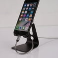 thumbnail image 3 of Shisuyan Support Réglable en Aluminium Multi-Angle pour Cellulaire Dock pour iPhone 7 6 6s Plus 5 5s 5c Tablettes Téléphone Intelligent Android Support Universel (Noir), 3 of 5
