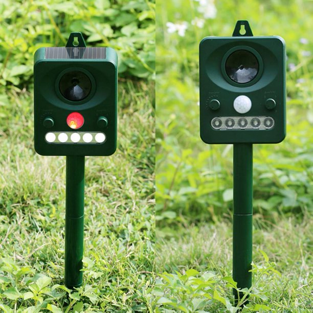 Repelente de perros y gatos con energía Solar repelente ultrasónico de