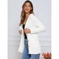 thumbnail image 4 of DARING DIVA Women's Cable Knit Chunky Button Up Cardigan XS White, 4 of 6